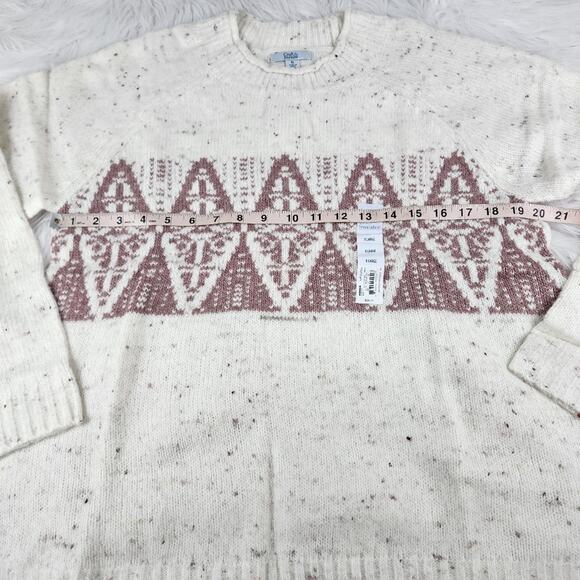 Cozy Sweater Women's XL Croft & Barrow Crewneck Sweater in Lilac Fairisle New - Picture 4 of 6